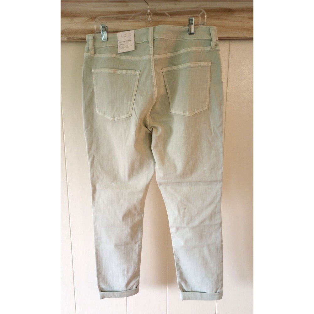 LC Lauren Conrad 18 Skinny Ankle Jeans Pants Mint Green NWT Casual Stretch - Picture 2 of 8